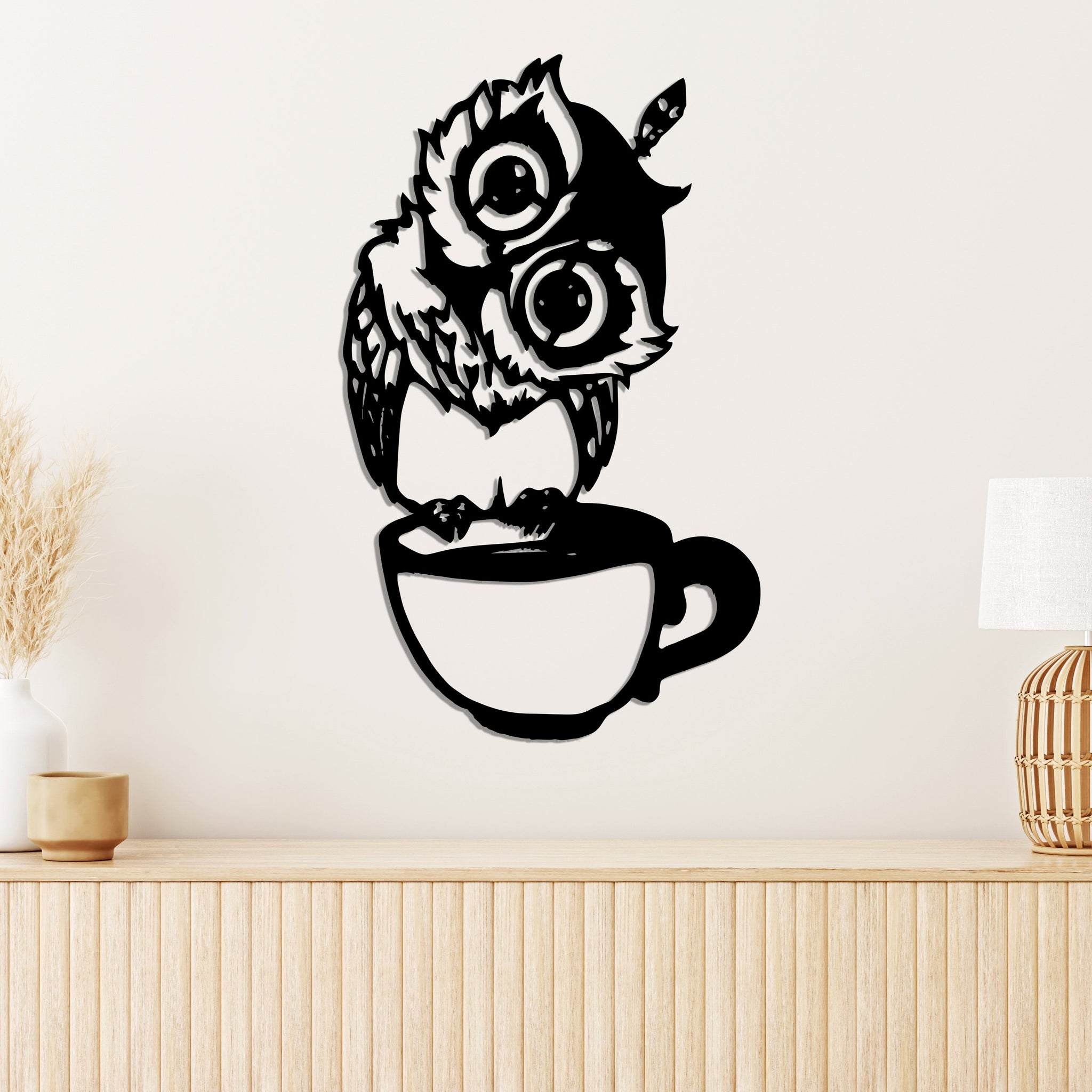 Дерев'яний малюнок "Coffe Owl" (60 x 37 см)
