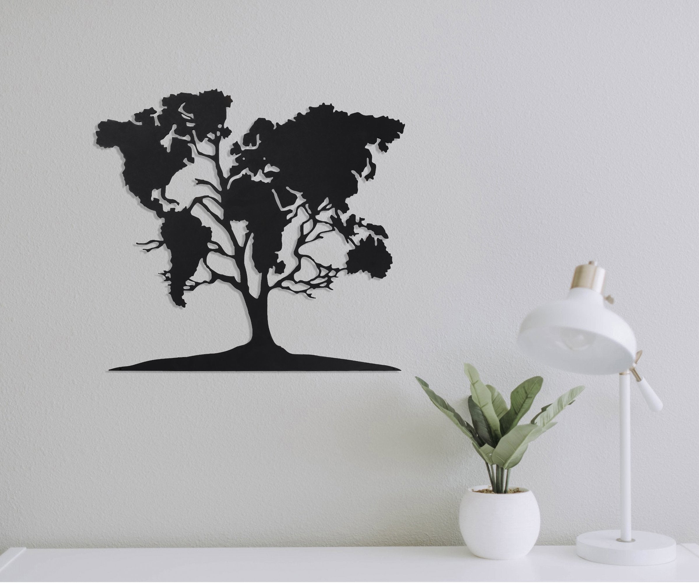 Дерев'яний малюнок Moku "World map tree" 48х47 см