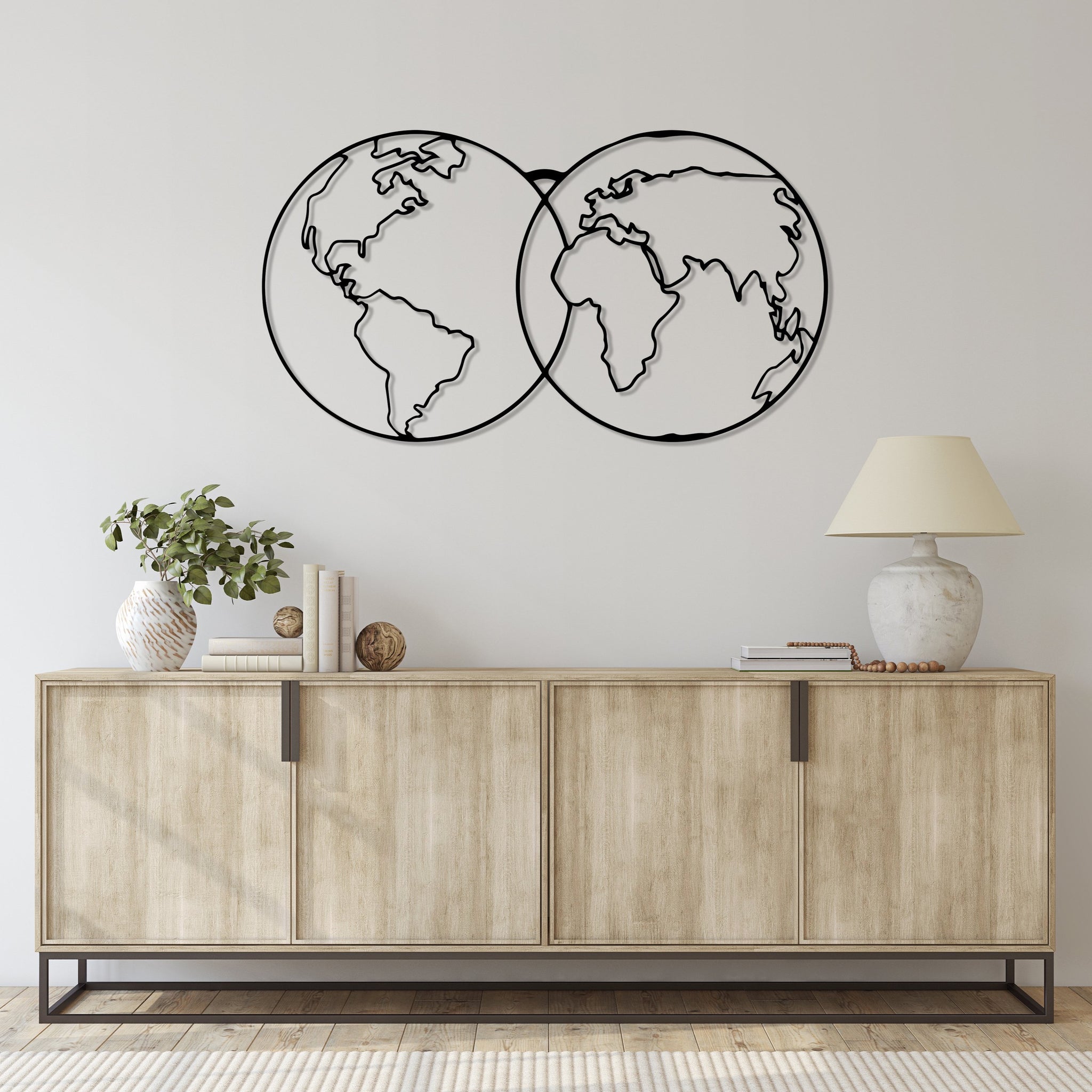 Дерев'яний малюнок "Two Continents" (90 x 50 см)