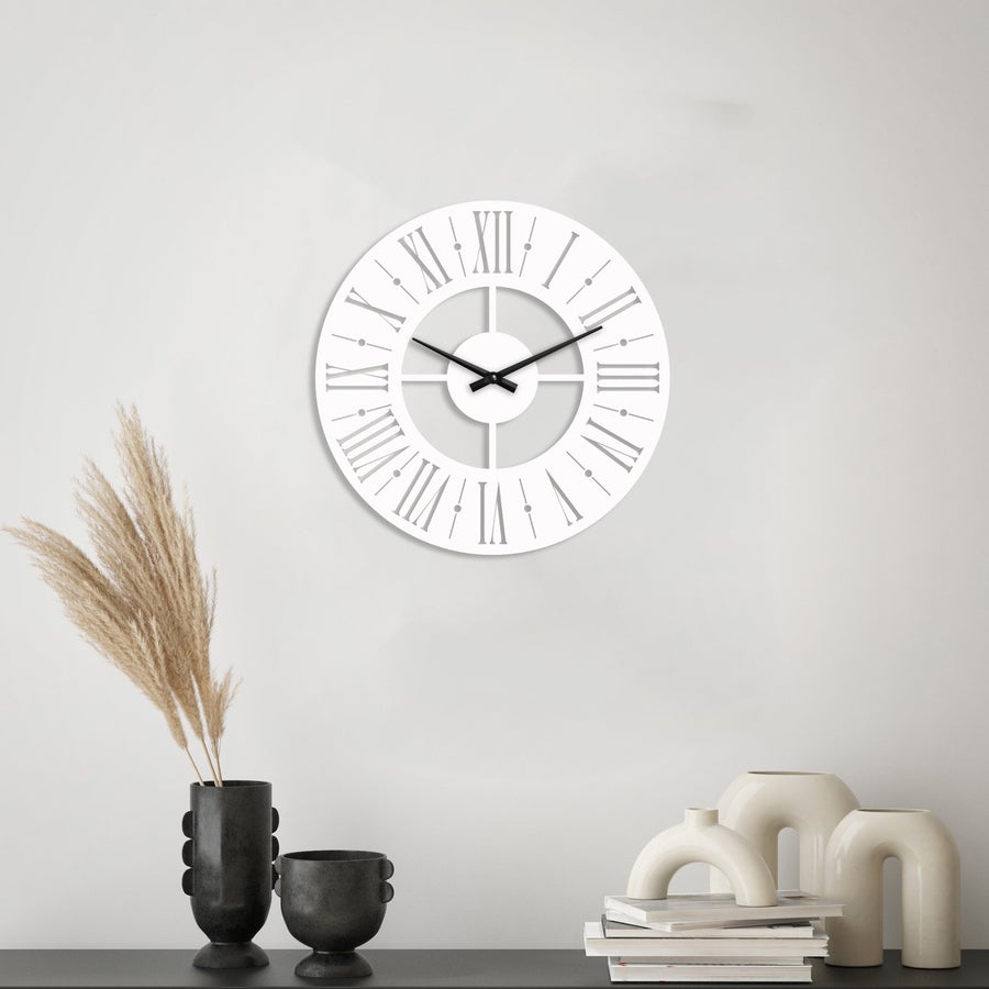 Белые настенные часы Moku Hitachi  (48 x 48 см)