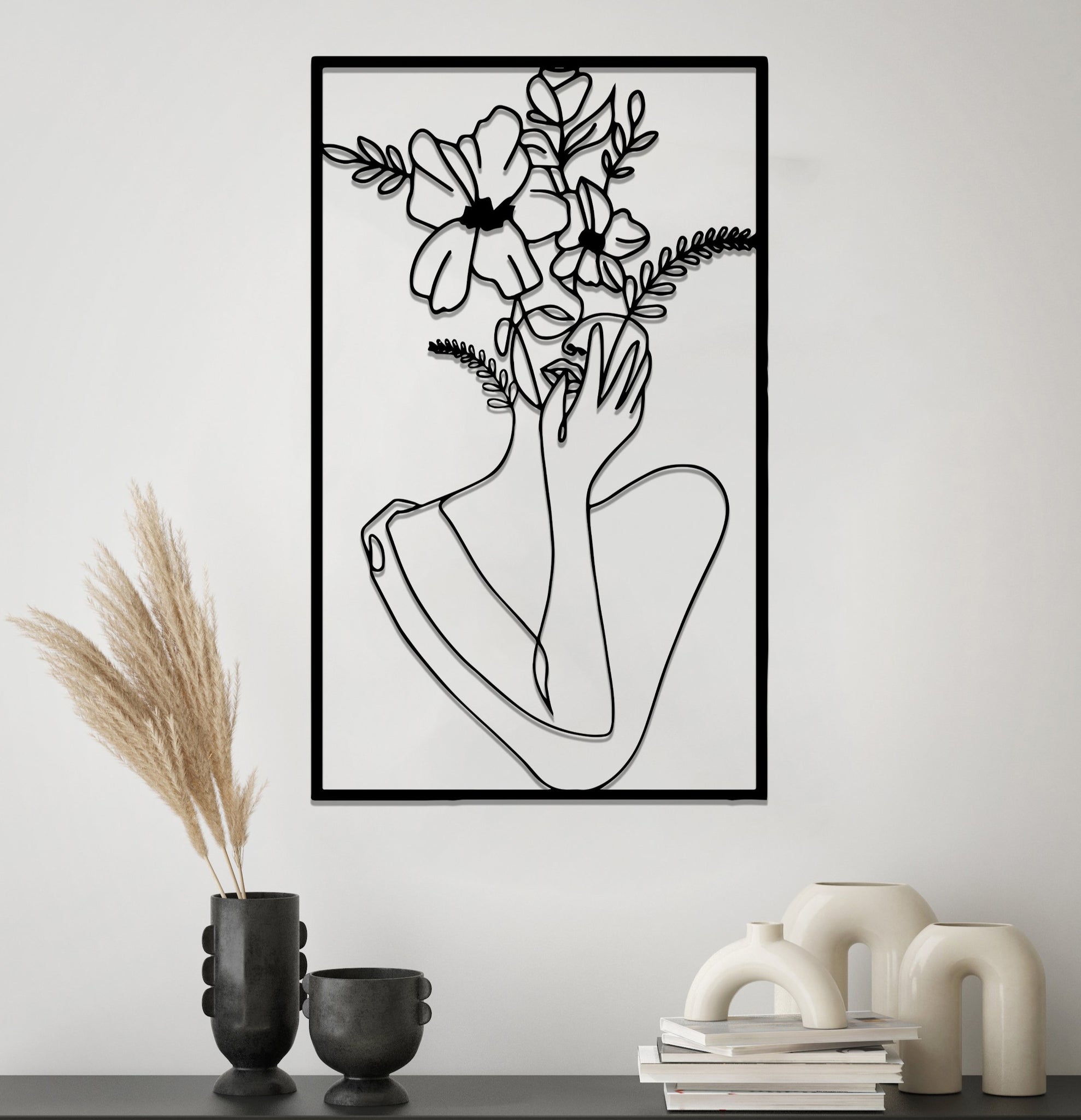 Деревянная дизайнерская картина "Vase"  (50 x 30 см)