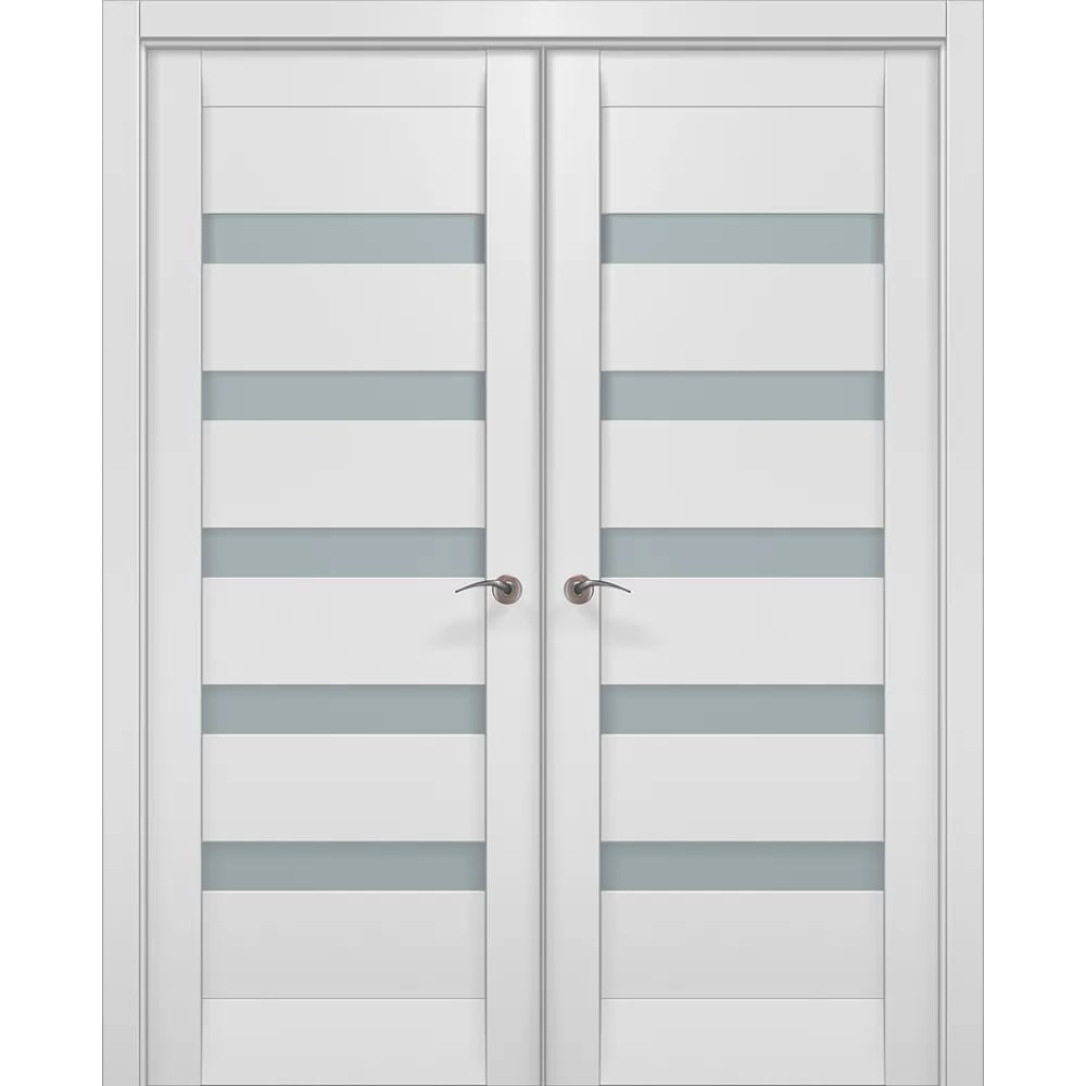 Двустворчатые межкомнатные двери Millenium-02с белый матовый