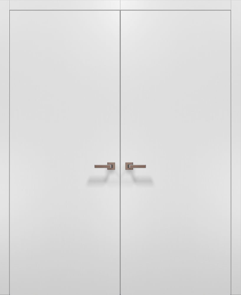 Двостулкові двері Plato-01с (склад) білий матовий