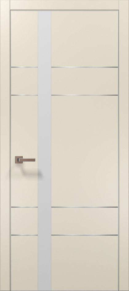 Двери межкомнатные Папа Карло ® Plato-10AL магнолия алюминиевый торец