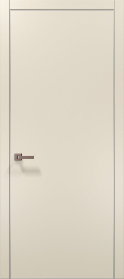 Двери межкомнатные с установкой Plato-01AL магнолия алюминиевый торец