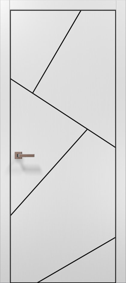 Двери Папа карло ® Plato-15AL белый матовый алюминиевый торец