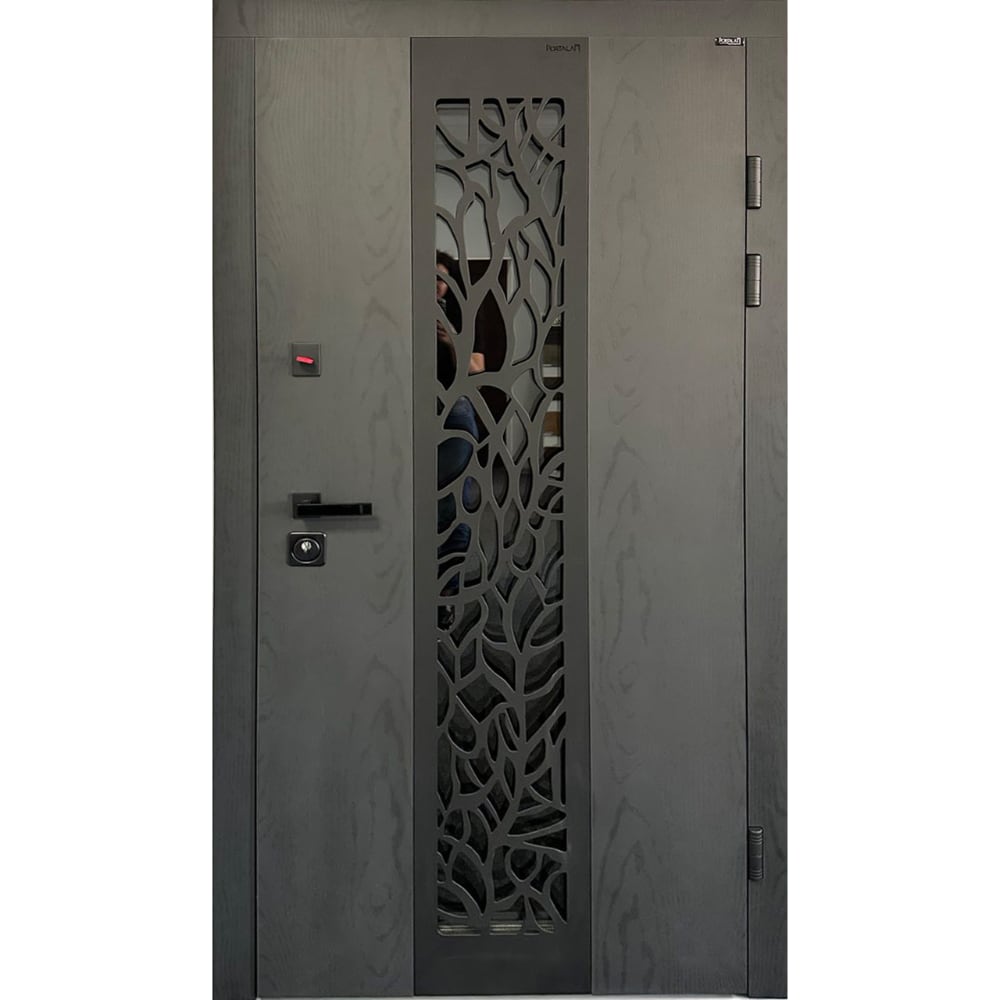 Вхідні металеві двері зі склом – Тріо Термо мод. G-7