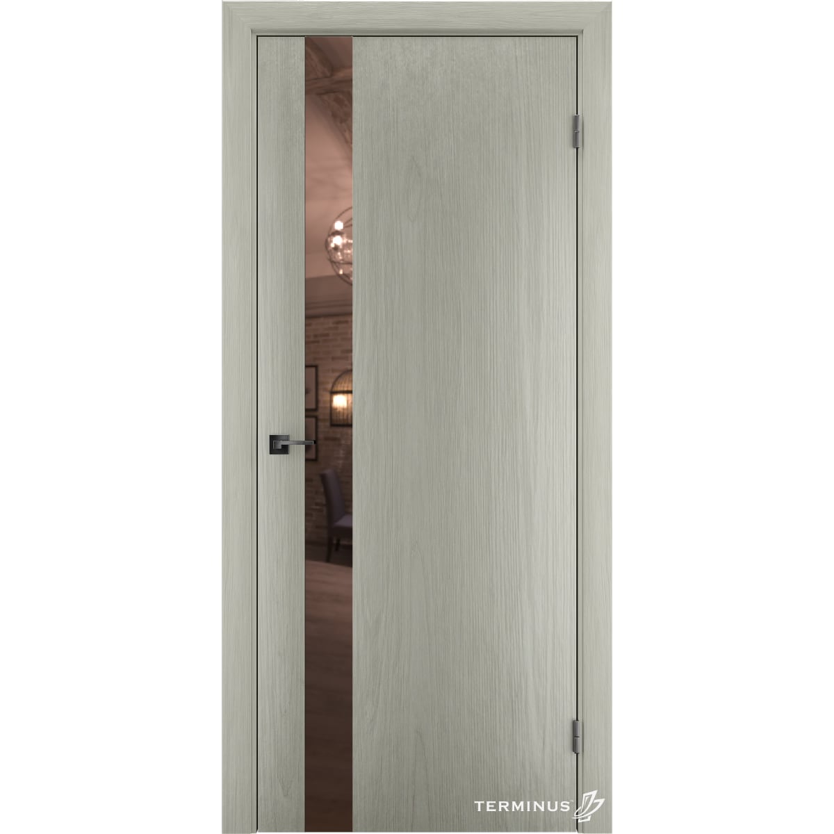 Межкомнатные двери с зеркалом Solid 802 Аляска бронза