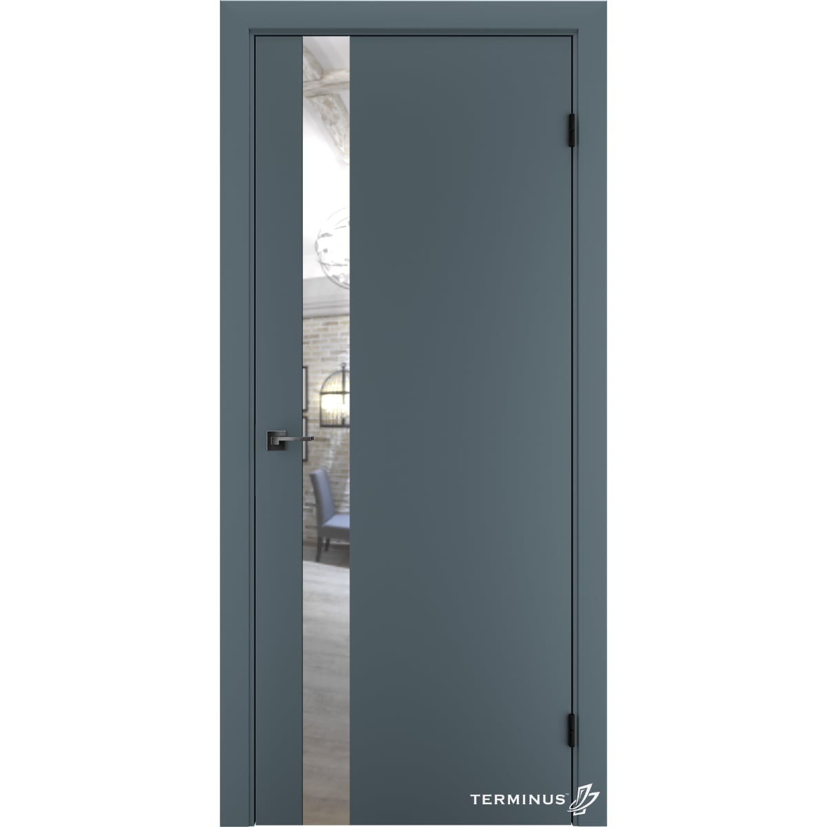 Двери в офис Solid 802 Малихит серебро