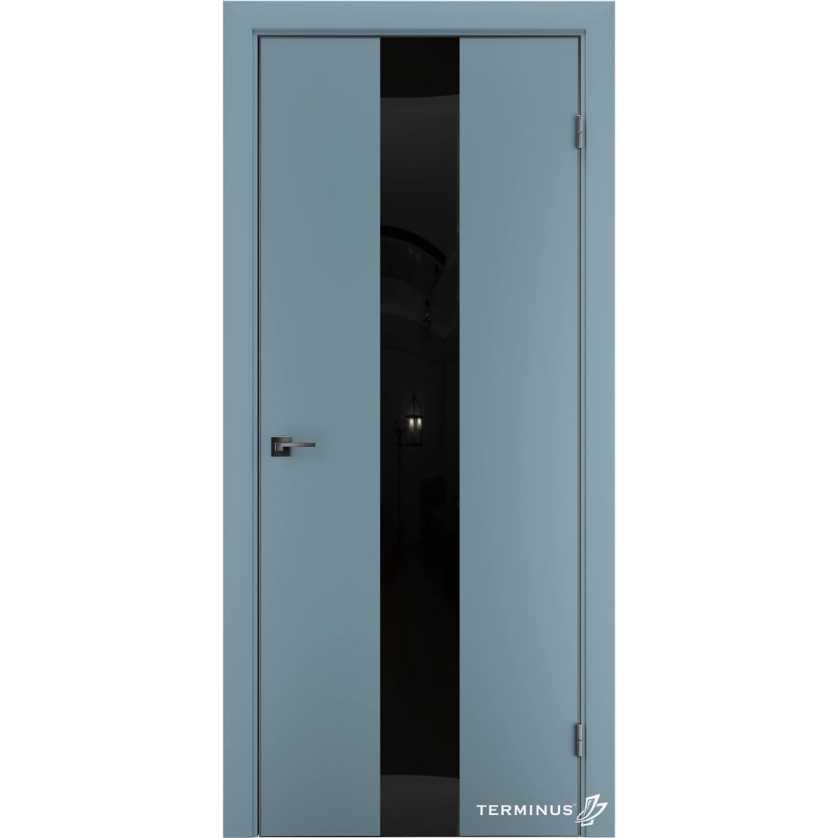 Межкомнатные двери с зеркалом Solid 804 Аквамарин графит