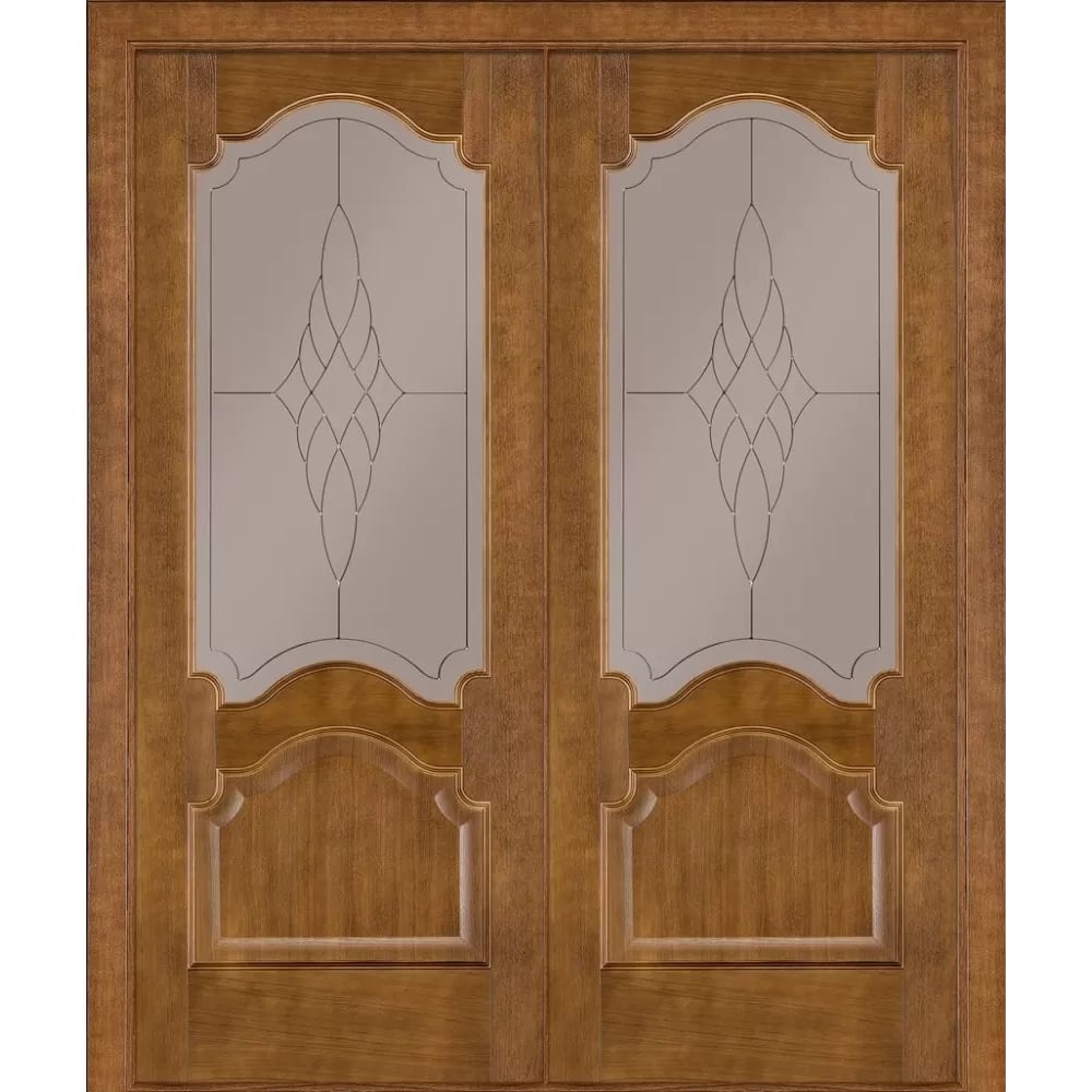 Двустворчатые межкомнатные двери Classik 08 ПО (Сатиновое стекло Бронза 01)