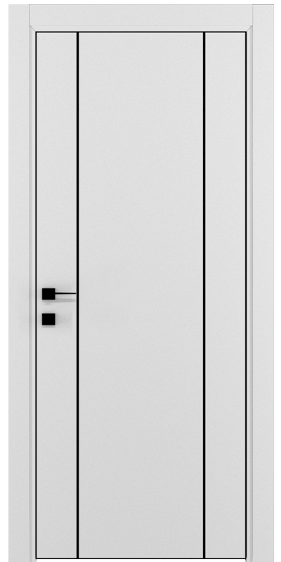 Белая дверь с черной ручкой A 03