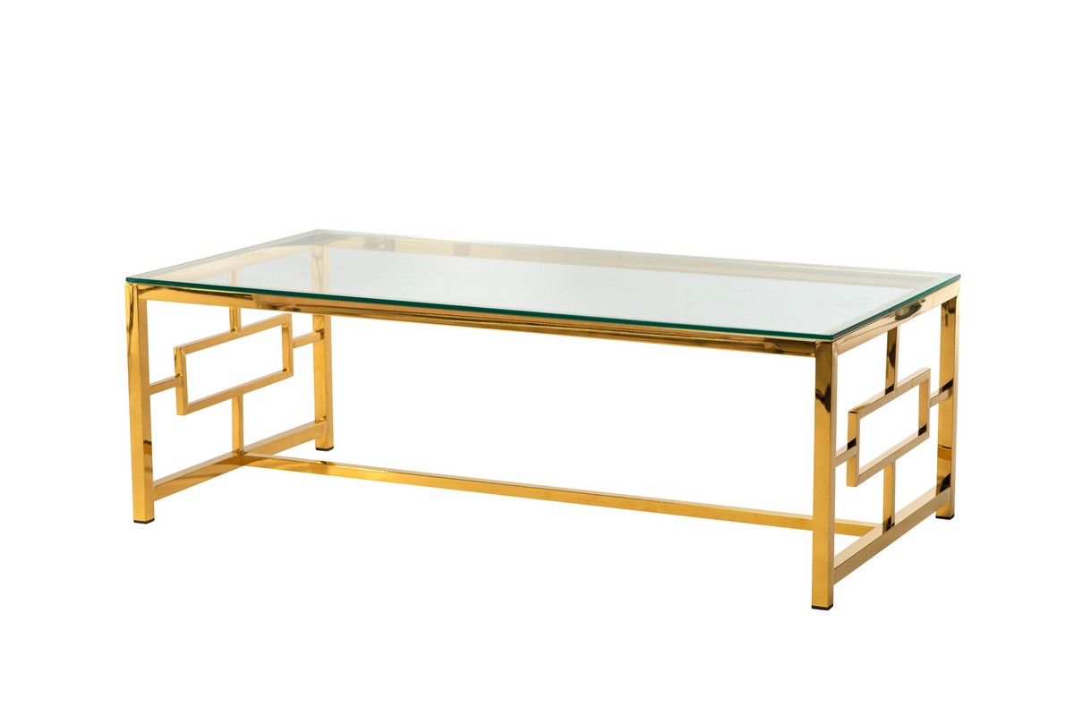 Журнальний стіл CL-1 прозорий+золото