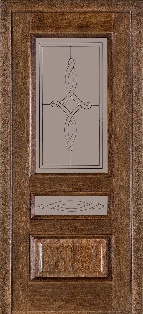 Дверь деревянная Caro 53 03.ПО (Сатиновое стекло Бронза 08)