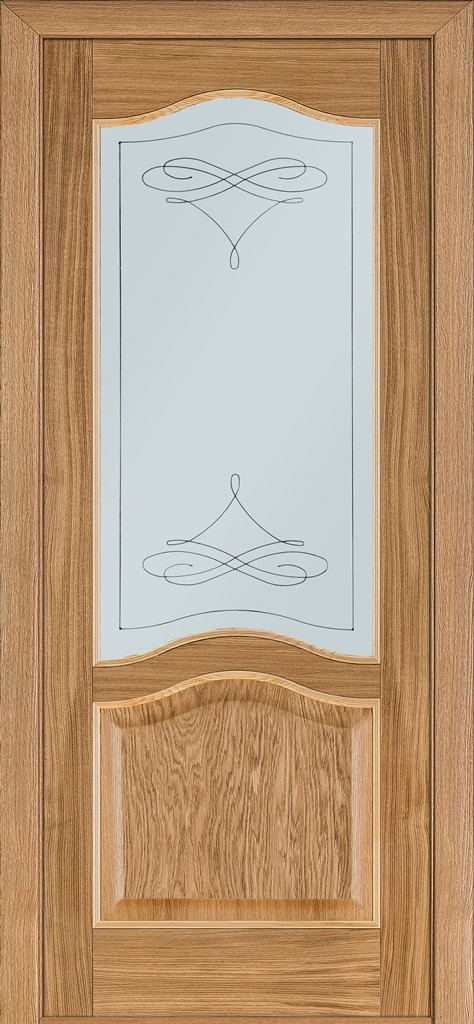 Двери из дерева Classik 03 ПО (Сатиновое стекло Бевелз 11)