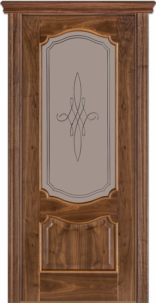 Двери межкомнатные деревянные Caro 41 03.ПО (Сатиновое стекло Бронза рисунок 03)
