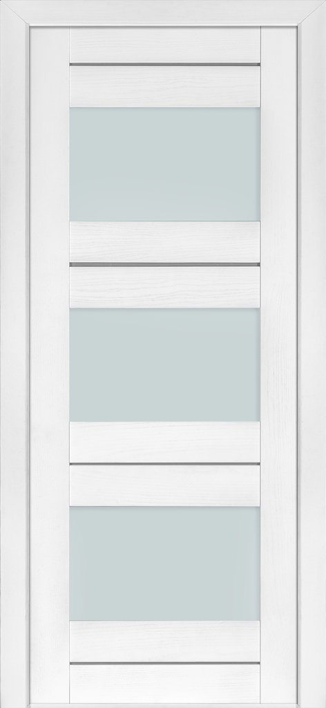 Белые двери со стеклом Modern 140 ПО (Сатиновое стекло)