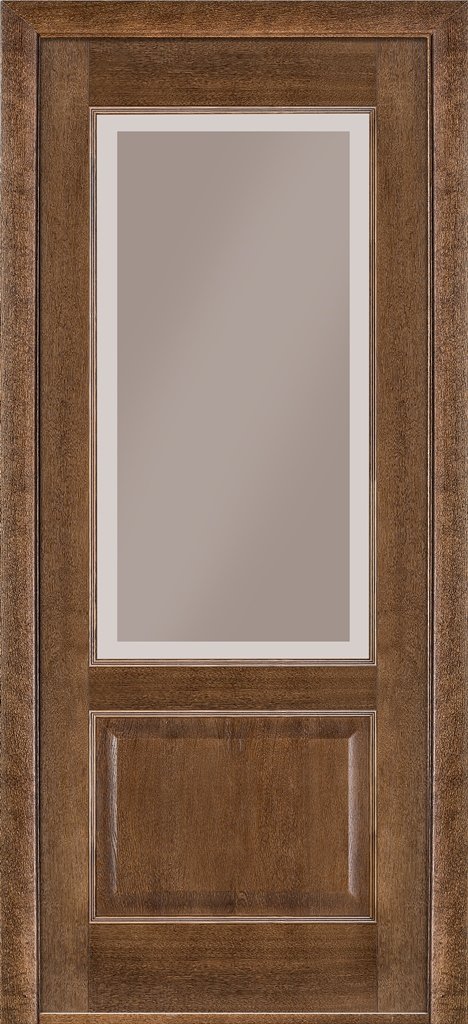 Шпонированные двери Classik 04 ПО (Сатиновое стекло Бронза рисунок 23 )