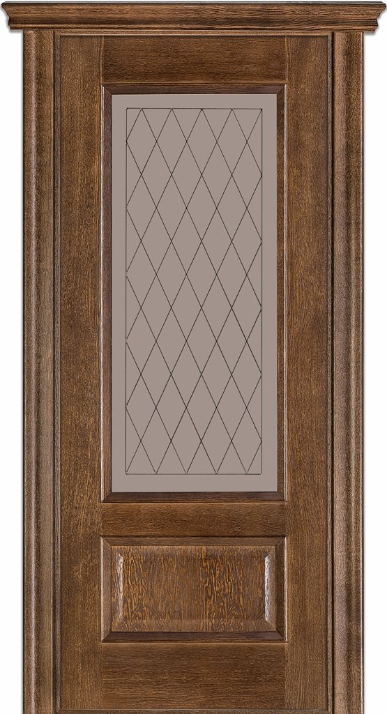 Двери в классическом стиле Caro 52 21.ПО (Сатиновое стекло Бронза рисунок 21)
