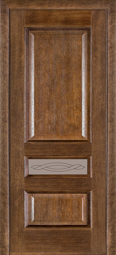 Деревянные двери на заказ Caro 53 02.ПО (Сатиновое стекло Бронза 08)